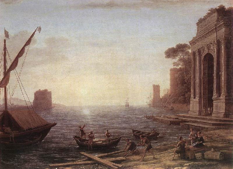 Claude Lorrain A Seaport at Sunrise china oil painting image